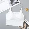 Wenwen Chaleco de Espalda Hermosa del Mismo Estilo Ropa Exterior para Mujer con Almohadilla en el Pecho Top Envolvente para el Pecho Base Top Tubo de Verano Tirante Pequeño con Seda de Hielo