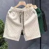 Pantalones Cortos Casuales de Lujo Ligero para Hombre Pantalones de Verano a la Moda Versátiles Pantalones de Cinco Puntos Pantalones Rectos Grandes de Playa para Hombre
