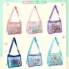 Bolsa de Playa con Cremallera Estampada Transfronteriza, Bolsa de Concha Tridimensional para Niños, Bolso Cruzado de Malla, Bolsa Portátil Conveniente para Juguetes Infantiles