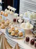 Soporte de Exhibición de Postres para Banquete de Bodas Color Crema, Soporte para Pausa de Té de Negocios, Soporte de Exhibición de Pasteles de Cumpleaños con Sentido del Orden