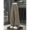 Pantalones Casuales Pequeños de Estilo 'Old Money' con Caída para Hombres y Mujeres Otoño Holgados Estilo Oficina Adelgazantes Rectos Pantalones Casuales Color Caqui