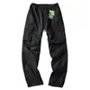 Calças de trabalho masculinas de corte reto com forro de fleece para outono e inverno, primavera e outono, calças de trabalho casuais de corte largo