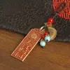 Chaveiro Placa de Bênção Oficial Céu Vintage de Latão Placa Tai Sui Oito Trigramas Pingente Estilo Antigo Ornamento para Chave de Carro Artesanato