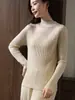 Meia gola alta Outono e Inverno Nova Lã Malha Base Camisa Brilhante Seda Oca Diamante All-match Moda Suéter de Manga Comprida Slim-fit Feminino