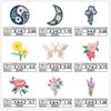 Etiqueta Bordada por Computadora Pegatina Bordada Planta Flor Mariposa Accesorios para Ropa Insignia Parche Insignia Etiqueta de Tela Insignia para Zapatos Pegatina de Tela