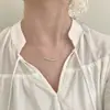 Collar de Plata de Ley 925 Japonés y Coreano para Mujer, Colgante Geométrico de Diamante Sonrisa de Lujo Ligero de Nicho, Cadena de Clavícula Apilable de Moda