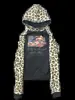 Estilo Urbano Americano Retro Ins Estampado de Leopardo Bloques de Color Diseño Unisex Sudadera High Street Moda Casual Tendencia Transfronteriza