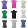 Chaleco Básico sin Mangas de Cuello Alto Miyake para Mujer Múltiples Colores Disponibles Texturizado Adelgazante Versátil Top tipo Camiseta