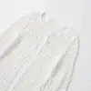 Ins atacado de roupas femininas estilo europeu e americano transfronteiriço outono novo jaqueta de malha favo de mel franzida de manga comprida com gola redonda 4938100