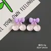 Fofo Laço Semi-Transparente Cereja Creme Cola Material para Capa de Celular DIY Acessórios de Cabelo Feitos à Mão Acessórios de Resina