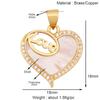 S55 Nuevo Popular Europeo y Americano Concha Corazón Rojo Amor Colgante Pequeño con Zircón