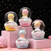 Adornos Creativos Lindos de Bola de Agua Luminosa para Escritorio de Mascotas, Adornos de Decoración Electrónica con Luz de Bola de Cristal de Animal de Papas Fritas Lindas