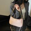 Bolso cruzado de mujer con estampado más vendido, Bolso de media luna de alta gama de moda, Bolso de hombro de color liso con rombos, Bolso de axila simple y versátil