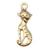 Venda Quente Transfronteiriça KC Liga de Ouro Série Animal Gato Pingentes Charms DIY Pulseira Colar Brinco Acessórios de Joias
