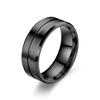 Tongxin Amazon nuevo anillo de acero de titanio 316L mate ranurado de 8 mm acero inoxidable anillo simple para hombre