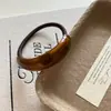 Cuerda para el Cabello Curva de Color Sólido Geométrico Etiqueta Dorada Anillo para el Cabello Elegante de Gama Alta Accesorios para el Cabello de Resina Banda Elástica Alta Banda de Goma Básica Sombrerería