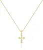 Colar Cruz Elegante Europeu e Americano Estilo Amazon Incrustado com Diamantes Corrente de Pingente Simples Joia Colar Presente de Viagem para Meninas