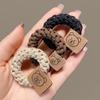 Banda de goma elástica de alta calidad, hecha a mano, con cuerda torcida, anillo para el cabello para niñas, chaqueta de cuero japonesa y coreana, tocado con cola alta