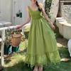 Vestido de alça 25 Novo Estilo Yunnan Sanya Xinjiang Étnico Tricô Lã Crochê Algodão Linho Franja Saia de Alça