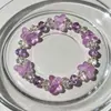 Pulsera Joyería de Mano Pulsera de Mariposa Morada Pulsera de Cristal de Imitación Pulsera para Mujer Joyería de Moda Pulsera de Cristal Pulsera de Amatista