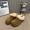Zapatos Birkenstock Estilo Coreano Gu Yun con Forro de Felpa 2026 Estilo Nuevo Versátiles de Moda Casual Slip-on Persona Perezosa Zapatos de Algodón para Mujer