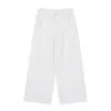 Personalizado26 Otoño Nuevo Lino Recto Holgado Pantalones Casuales Cintura Alta Cubre Caderas Adelgazante Versátil Esencial para Ir al Trabajo