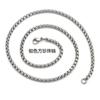 Collar cuadrado de perlas de acero inoxidable redondo transfronterizo, accesorios de joyería de acero de titanio que no se decoloran, cadena de personalidad para hombres y mujeres, cadena para combinar DIY