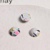 8mm redondo tinta salpicada grieta turquesa media redonda media pastilla DIY aretes parche de oreja accesorios material al por mayor