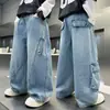 Calça Jeans Infantil Outono Novo Estilo 2026 Crianças Médias e Grandes Estilo Primavera e Outono Menino Travesso Bonito Estilo de Rua Calça Reta Infantil Tendência