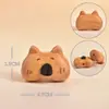Acessórios de urso e gato de desenho animado em madeira de pêssego e sândalo, componentes DIY, pequenos ornamentos de madeira, pingentes e itens decorativos