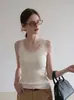 Camisola puramente desejável com acabamento em renda para mulheres, corte justo, elástica, modeladora, versátil, estilo curto, adequada tanto para usar por baixo quanto por cima, na cor damasco
