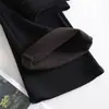 Pantalones Acampanados de Felpa Gruesa Negros para Mujer 2026 Otoño Invierno Nuevos de Cintura Alta que Cubren la Cadera Pantalones Largos de Temperamento Versátiles Casuales