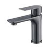 Grifo para lavabo de baño de un solo orificio, color gris pistola 304, con válvula mezcladora para lavabo y agua caliente y fría, Amazon
