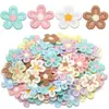 Parche bordado de flor de cinco pétalos de malla bicolor, accesorio para el cabello lindo y súper adorable, accesorio para ropa, muñeca, zapato y bolso