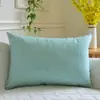 Funda de almohada de lino sintético de color sólido simple nórdico sin relleno Almohada lumbar rectangular de oficina Cojín de respaldo de sofá Gris