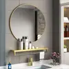 Espejo Redondo Simple para Baño Montado en Pared, Espejo de Baño, Espejo de Tocador, Espejo para Lavabo, Vidrio Montado en Pared sin Taladro Estilo Nuevo