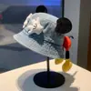 Sombrero de Pescador para Mujer Nuevo Dibujos Animados de Mickey Lindo Sombrero de Estudiante Estilo Coreano Ins Orejas Adorable Versátil Sombrero de Pescador de Celebridad de Internet
