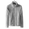 Casaco de lã de cordeiro estilo Youjia gola alta jaqueta de fleece para casal cardigã de fleece polar masculino forro de jaqueta feminino