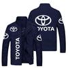 Cárdigan para hombre con cuello alto, estampado de logotipo de coche nuevo europeo y americano transfronterizo 2024, deportivo, color sólido, casual, ropa exterior, chaqueta juvenil