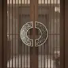 Nova Maçaneta de Porta Semicircular Estilo Chinês Maçaneta de Porta de Correr para Hotel Salão de Casamento Atacado Maçaneta de Porta de Madeira Maciça Maçaneta de Porta de Vidro