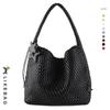 Bolsa Tote Bolsa de Ombro Grande Capacidade Bolsa Tote Tecida à Mão de Couro Bolsa para Mulheres
