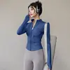Jaqueta Cardigan Esportiva de Yoga com Zíper de Secagem Rápida Feminina Jaqueta de Corrida Fitness Manga Longa Top Alta Elasticidade Respirável Roupa Esportiva de Treinamento