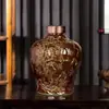 Jarra de Vino de Cerámica Jingdezhen Sellada para el Hogar Xizang 5/5kg Patrón de Dragón Tallado Retro Botella de Vino Vacía Jarra de Vino