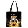 Bolsa de Tela para Fiesta de Fútbol Corona Transfronteriza Moda Creativa Impresión Digital Gran Capacidad Bolso de Hombro para Estudiante de Primaria