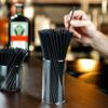 Popotes de Plástico Negro Delgados de 4 mm Desechables Decoración de Cóctel de Bar Bebidas de Jugo Pequeñas 500 Piezas Esenciales de Bar