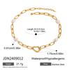 Diseño silencioso sentido oro de 18k acero inoxidable perla irregular collar con colgante no se decolora joyería de acero inoxidable venta al por mayor