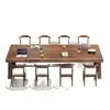 Escritorio de oficina de madera maciza, mesa de entrenamiento de gran capacidad, mesa de conferencias para 6-10 personas, juego de escritorio y silla de oficina retro para empleados de la empresa