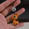 Souvenir de Navidad Talla en Madera de Ciprés Llavero Colgante Navideño Productos de Madera del Zodiaco de Dibujos Animados Dragón, Serpiente y Año del Caballo