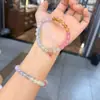 Pulseira de Cristal Natural Amarelo Torre Cristal Baguete Gato Alto Padrão Feminino Contas de Transferência de Fortuna Pulseira de Nicho Joias Verão
