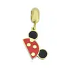 Moda Europeia e Americana Titânio Aço Pingente Urso Gota de Óleo Titânio Aço Banhado Ouro 18K Pulseira Pingente Acessórios DIY Atacado